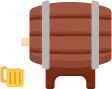 Illustration of a beer barrel pouring beer to a glass